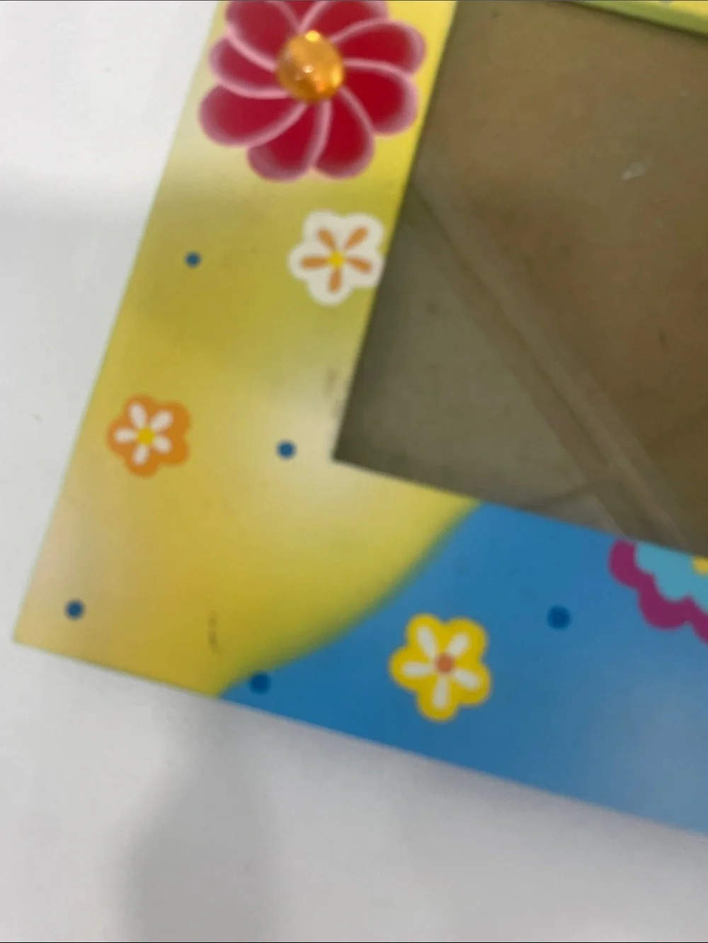 Hand-Painted Blue & Yellow Floral Star Picture Frame